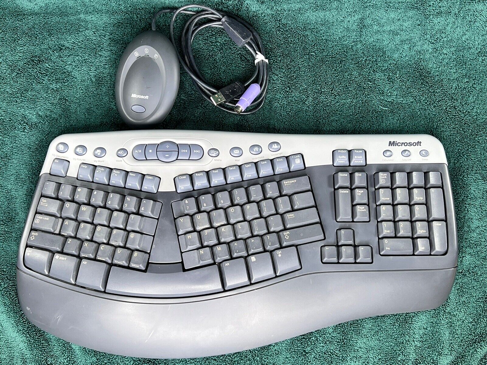 Microsoft Wireless Natural Multimedia Ergonomic Keyboard And Receiver WBR0178
