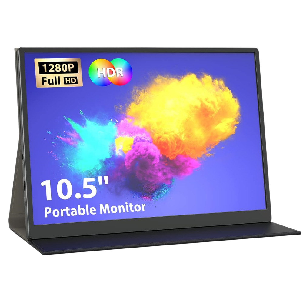 Miktver Portable Gaming Monitor 10.5'' 1280P 100% SRGB Laptop Monitor Extender
