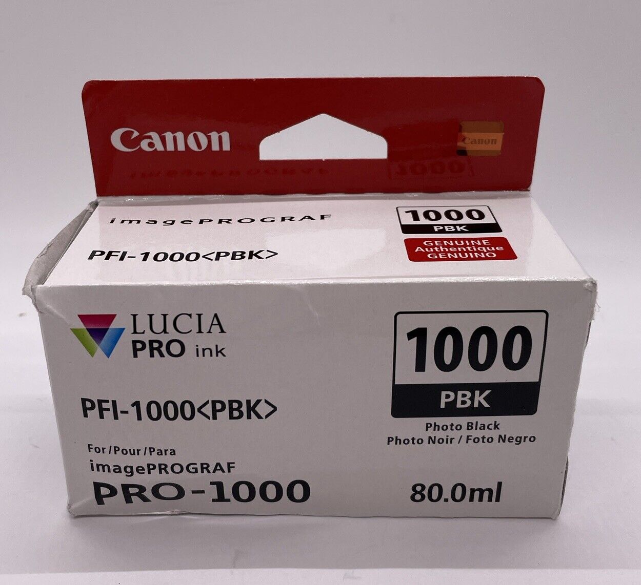 Canon PFI-1000 Original Ink Cartridge - Photo Black (0546c002) PFI-1000 PBK