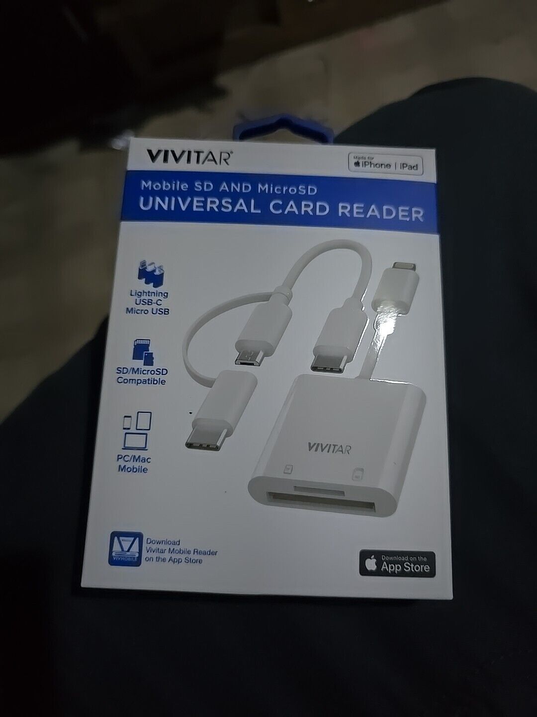 Vivitar Mobile SD and MicroSD Universal Card Reader White MOV4016 V1