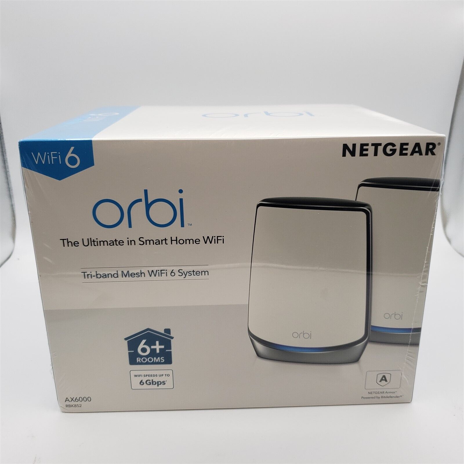 -NEW- NETGEAR Orbi Whole Home Tri-Band Mesh WiFi 6 System (RBK852)