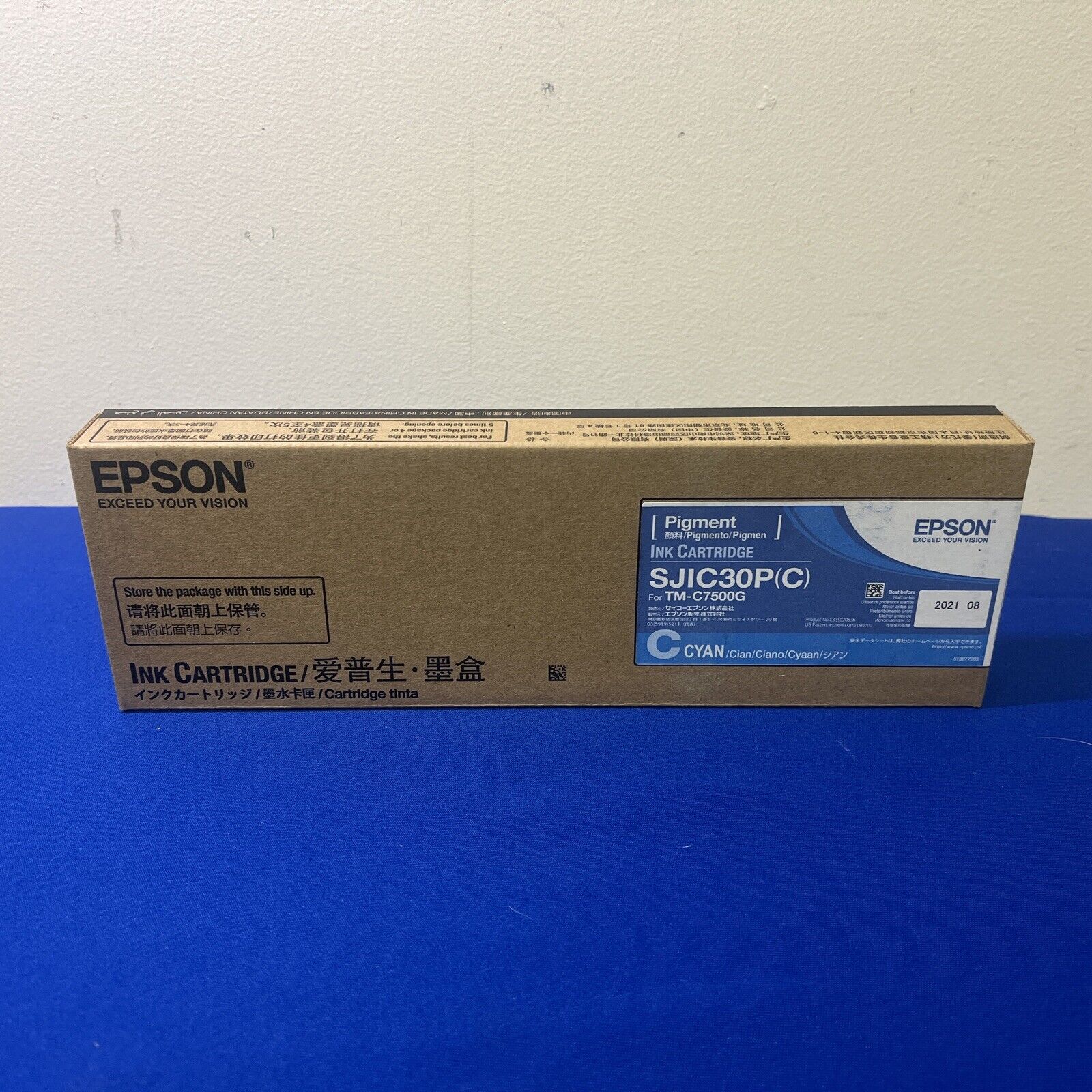 Epson SJIC30P (C) Cyan Ink Cartridge For Epson TM-C7500G New Unopened