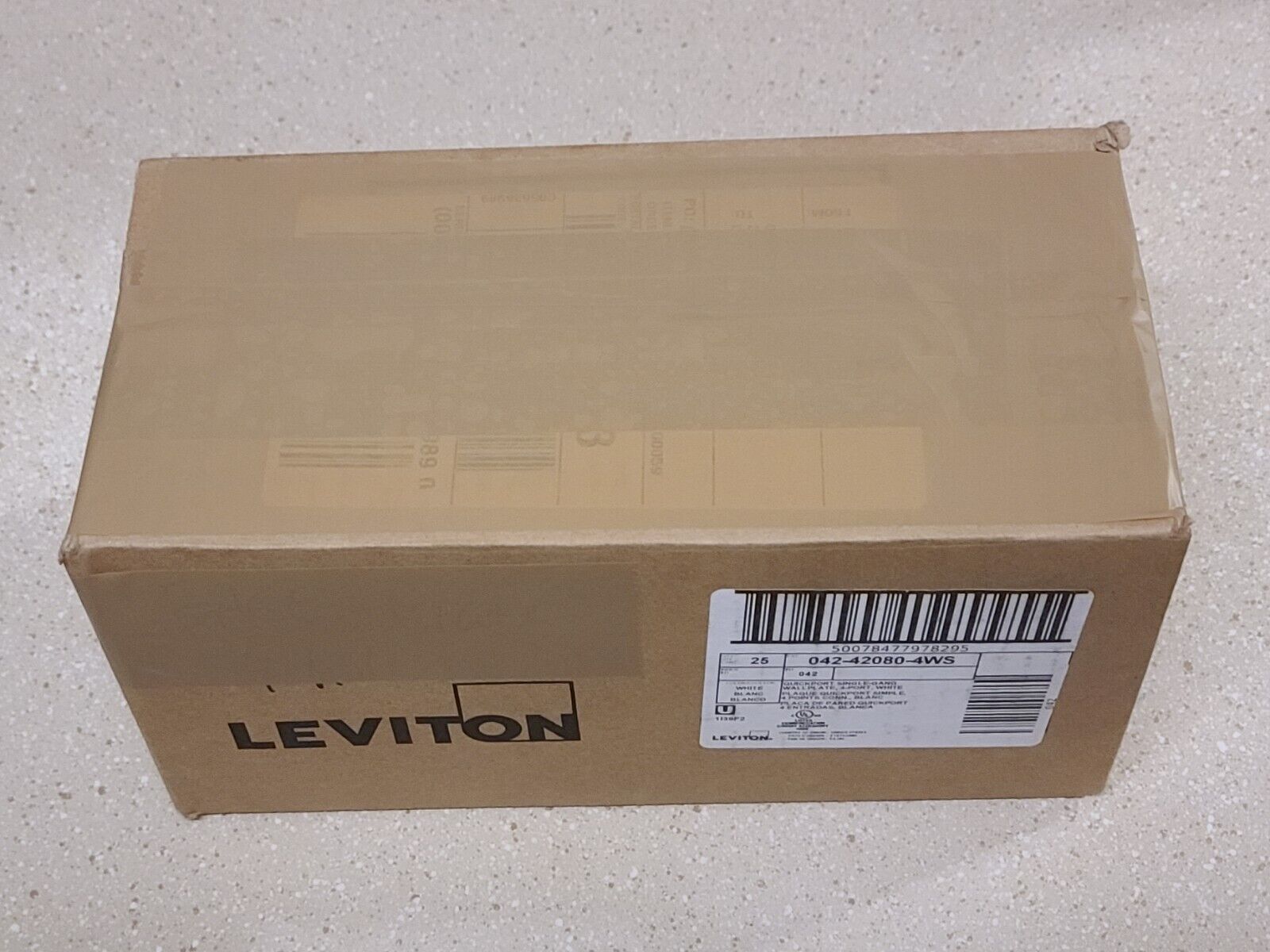 Leviton 42080-4WS 4-Port 1-Gang QuickPort Wallplates w/ Window - White - 25  New