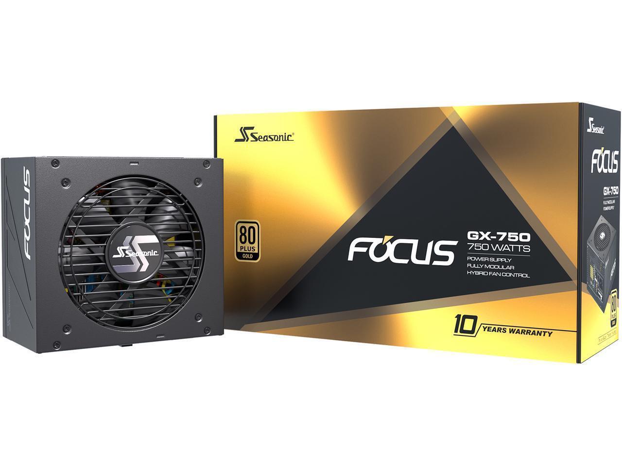 Seasonic FOCUS 750W 80+ Gold ATX Full-Modular Power Supply Fanless GX-750