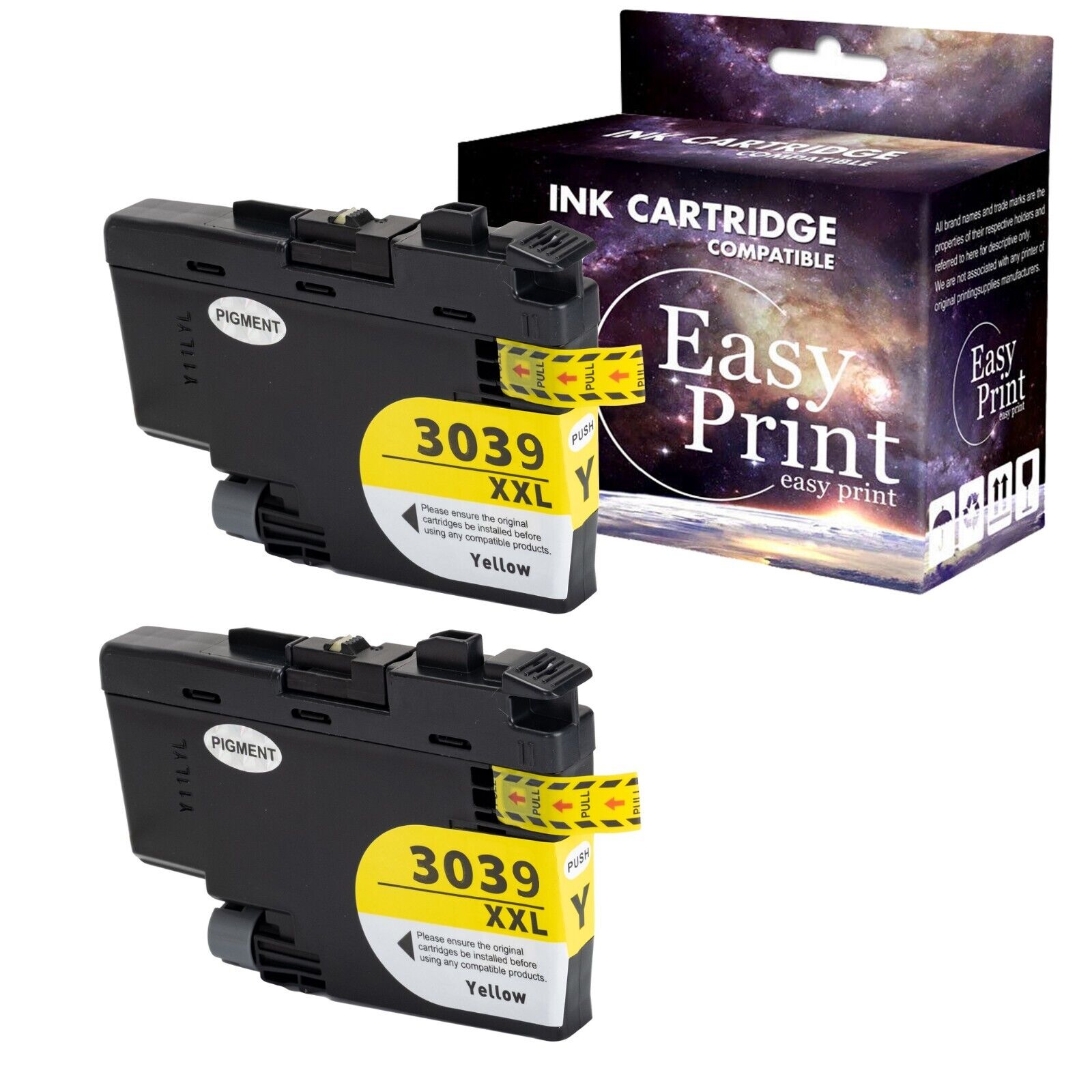 2PK LC3039 3039XXL Yellow Ink Cartridge for MFC-J6545DWXL Printer
