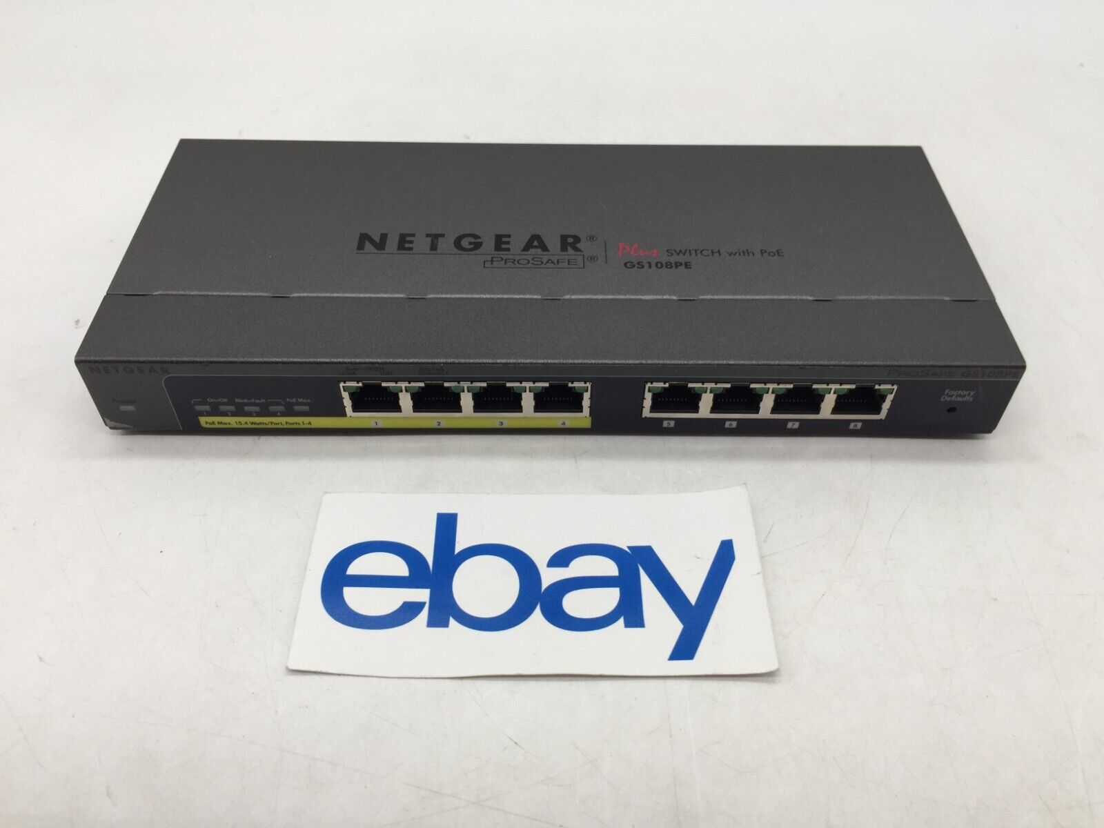 NetGear ProSafe 8 Port Gigabit Ethernet Switch GS108PE FREE S/H