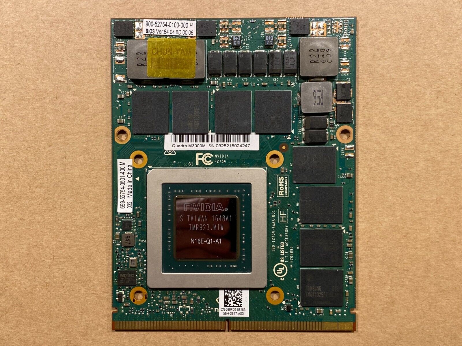 NEW Dell Precision 7710 Nvidia Quadro M3000M 4GB MXM Video Graphics Card 69FD2
