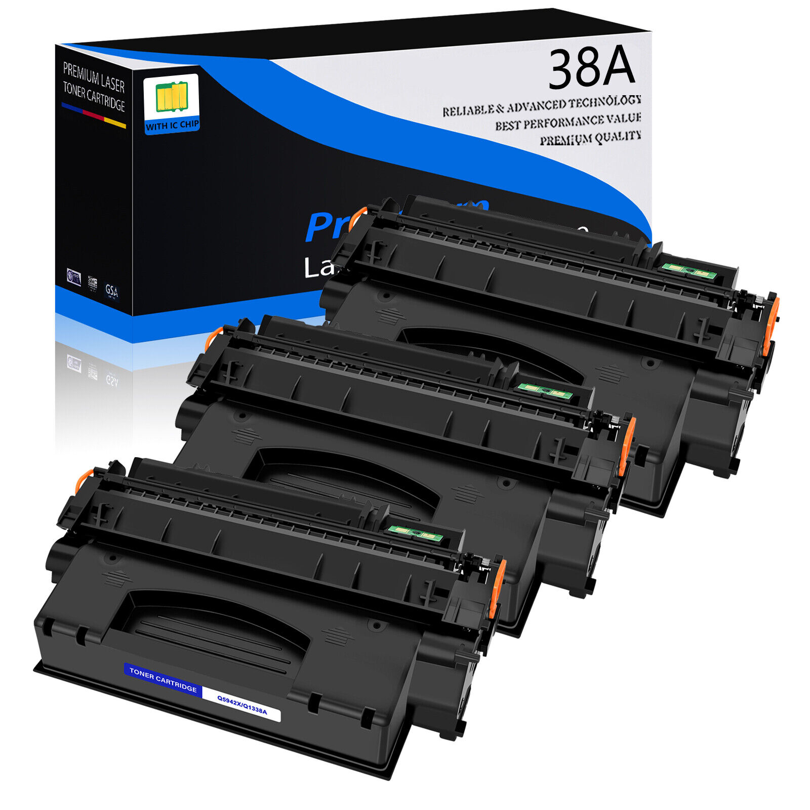 3 Pack Compatible For HP Q1338A 38A Toner LaserJet 4200dtn 4200 4200tn 4200dtns