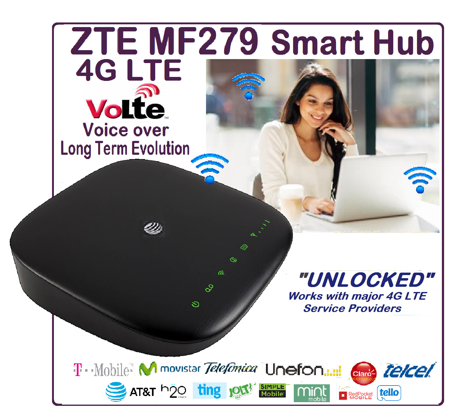 ZTE MF279 Home  Phone and Internet  Router Unlocked  T Mobile , Tello ,AT&T,