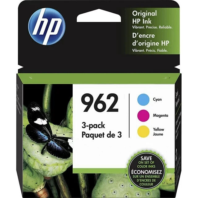 New Genuine HP 962 Cyan Magenta Yellow Ink Cartridges HP OfficeJet Pro 9010 9012