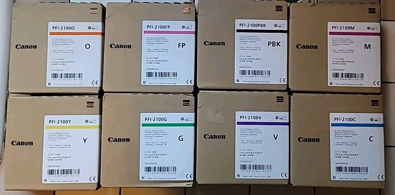 Genuine Canon PFI-2100  Ink 8 Tanks for imagePROGRAF GP-2000/GP-4000 Exp. 2025