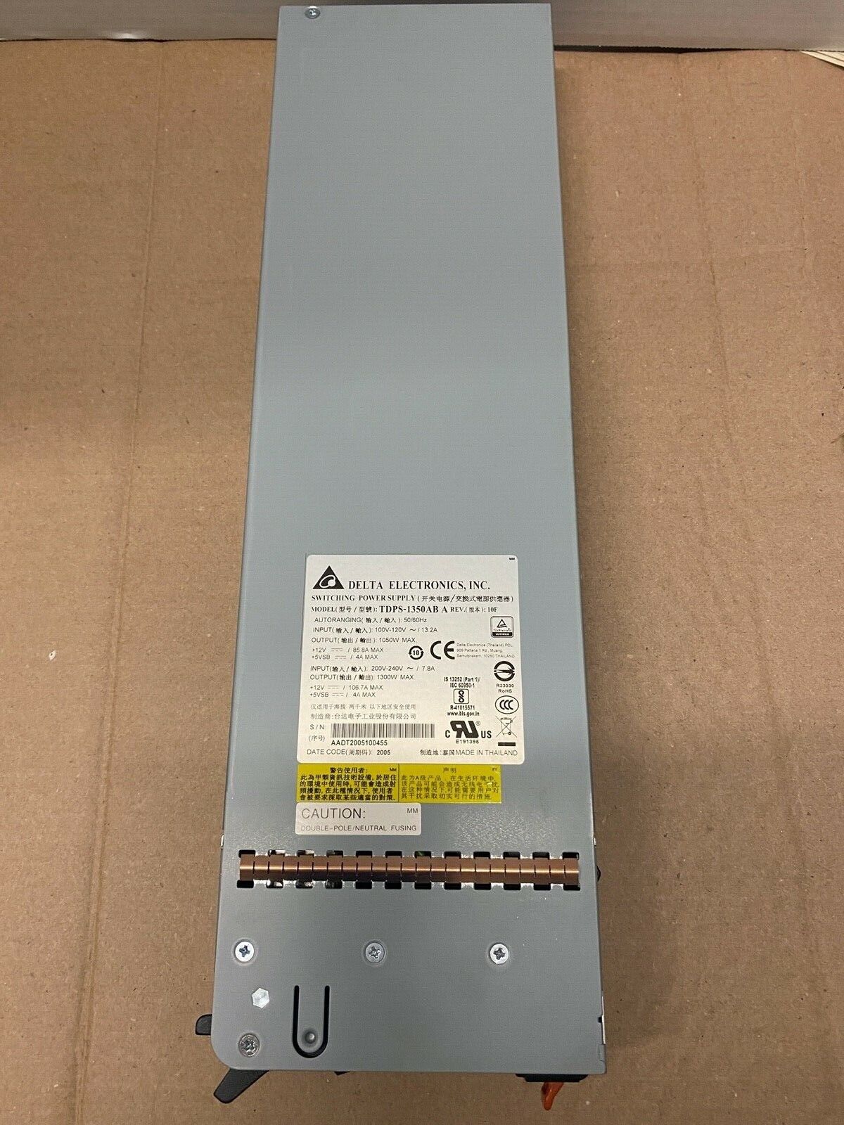 Brand New in Box Delta Electronics TDPS-1350AB A 1300W Switching Power Supply