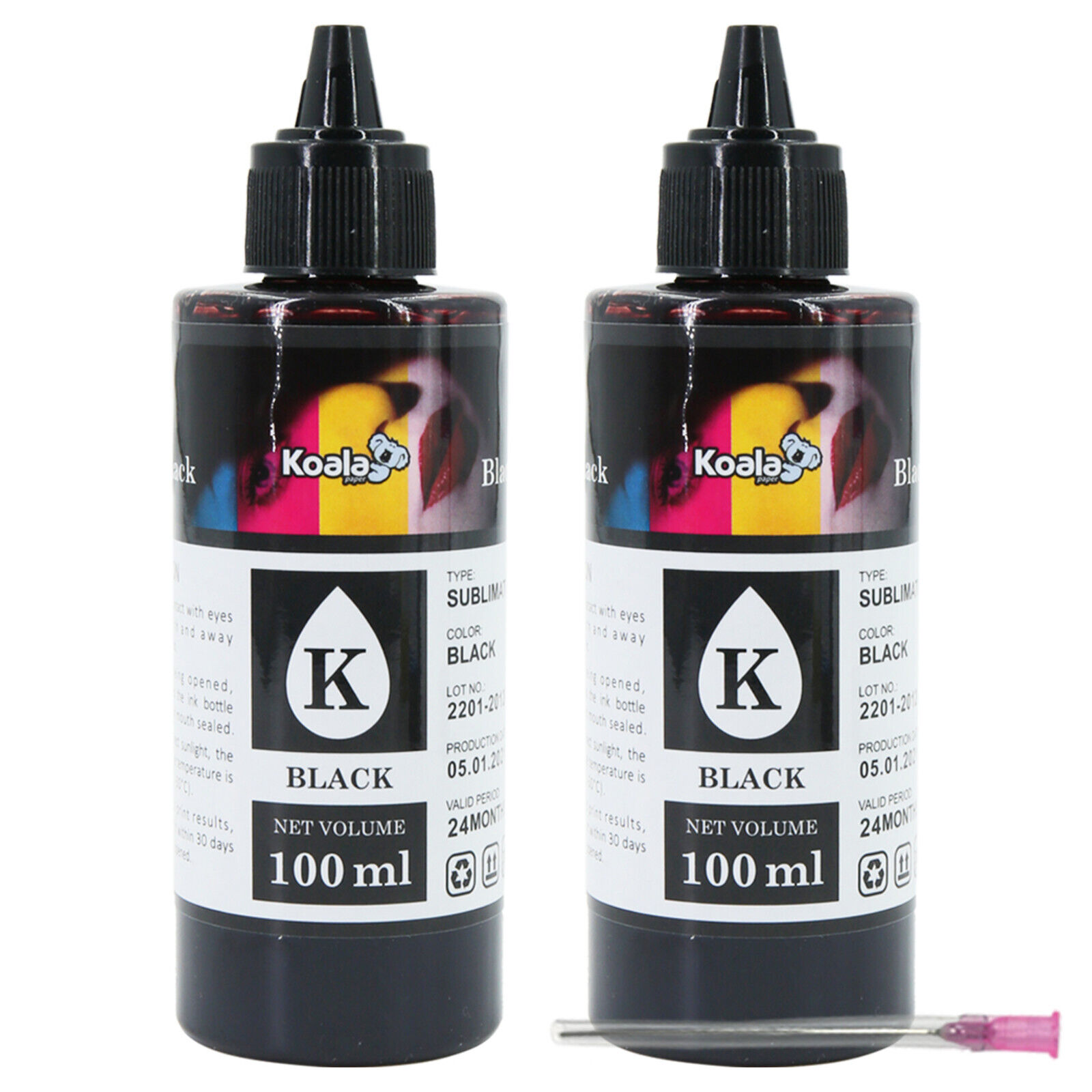 200ML Koala BLACK Sublimation Ink Refill Kit for Inkjet Printers Epson HP Canon