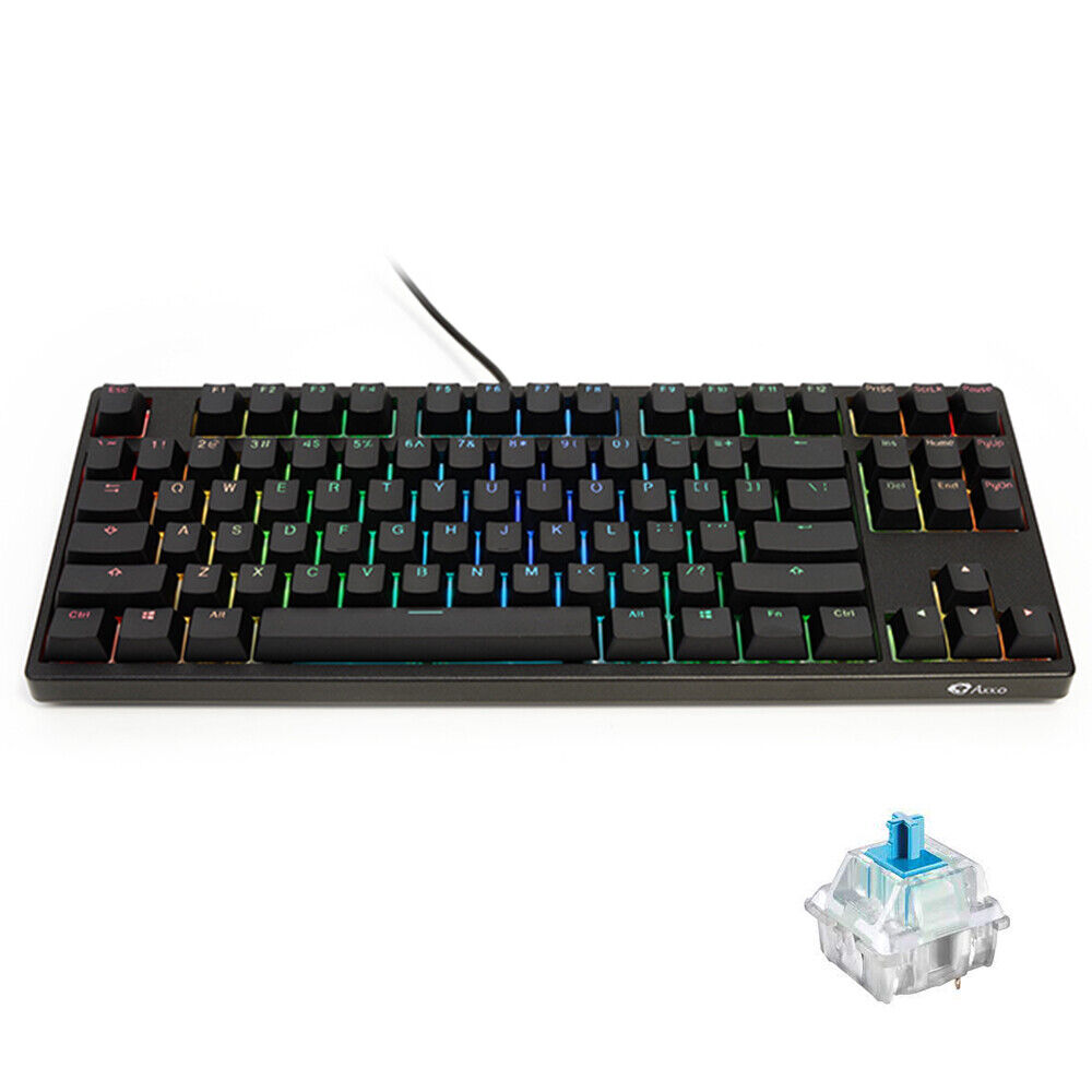 AKKO 3087S Mechanical Gaming Keyboard 87 Keys RGB Rainbow Backlit USB Wired NEW