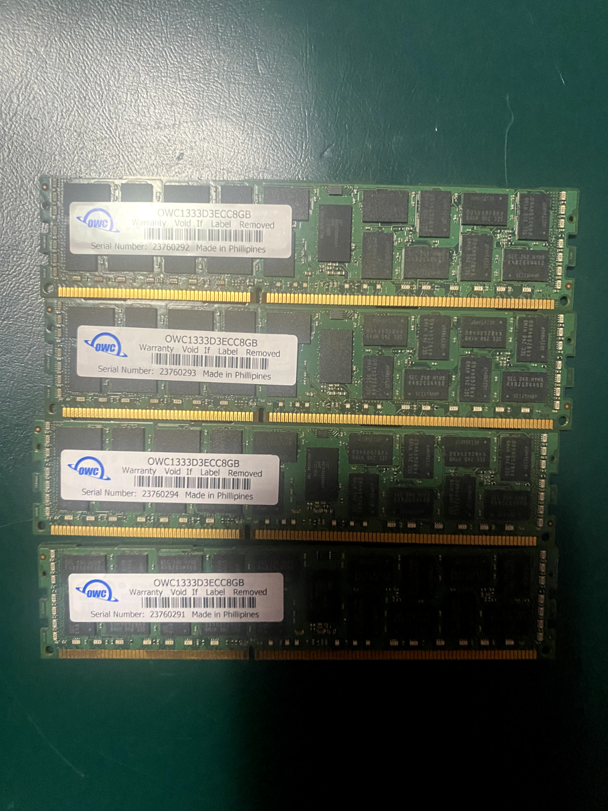 32GB (4x 8GB} MAC PRO PC3-10600 ECC MEMORY RAM OWC1333D3ECC8GB for Mac Pro