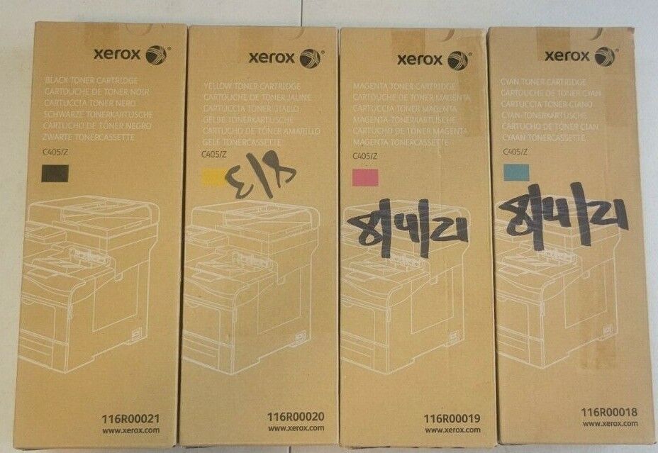 4X Genuine OEM Xerox 116R00019 116R00020 KMYC High Yield Toner Cartridge SET -C1