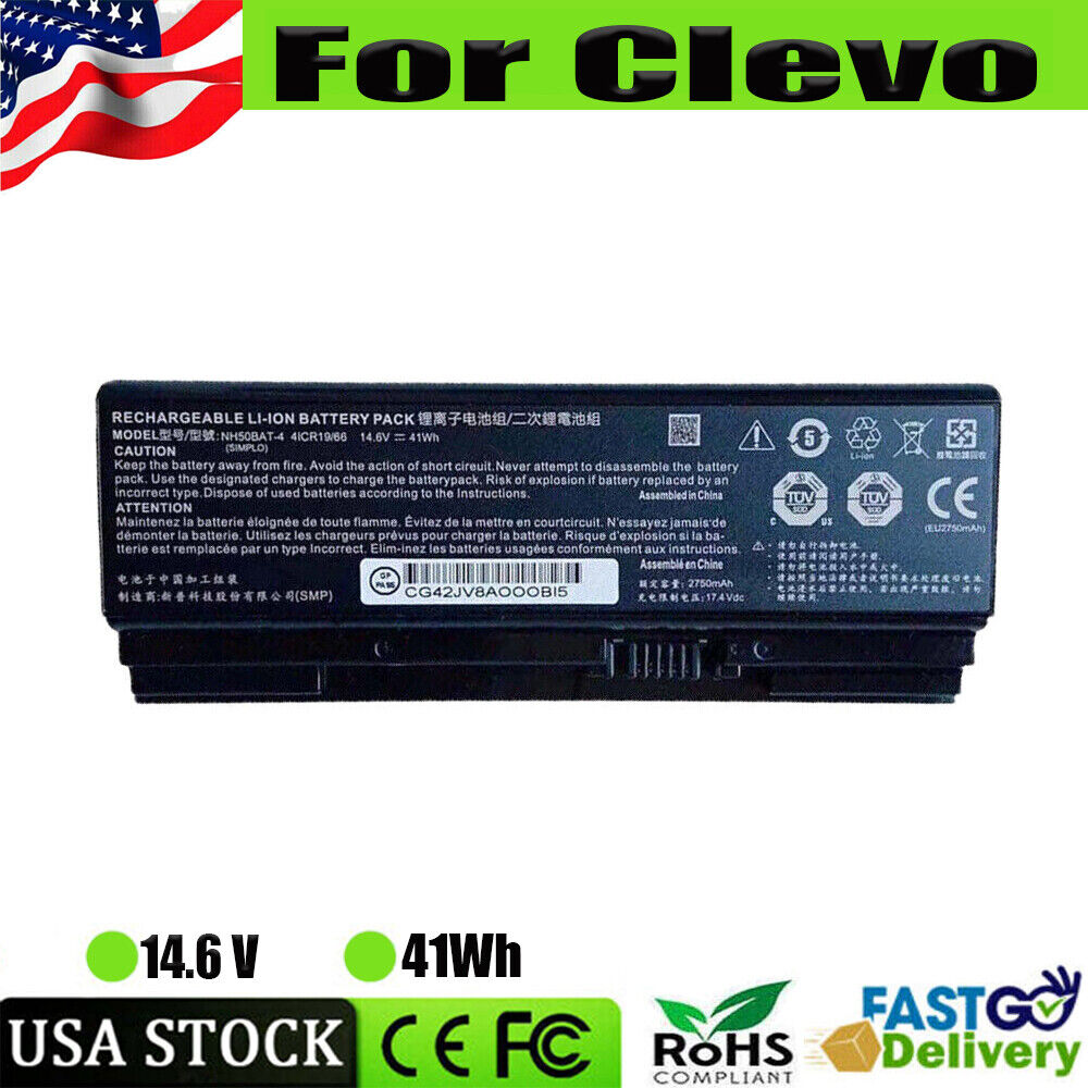 NH50BAT-4 41Wh battery For Clevo 6-87-NH50S-41C00 NH50RH NH55EDQ NH58EDQ NH70