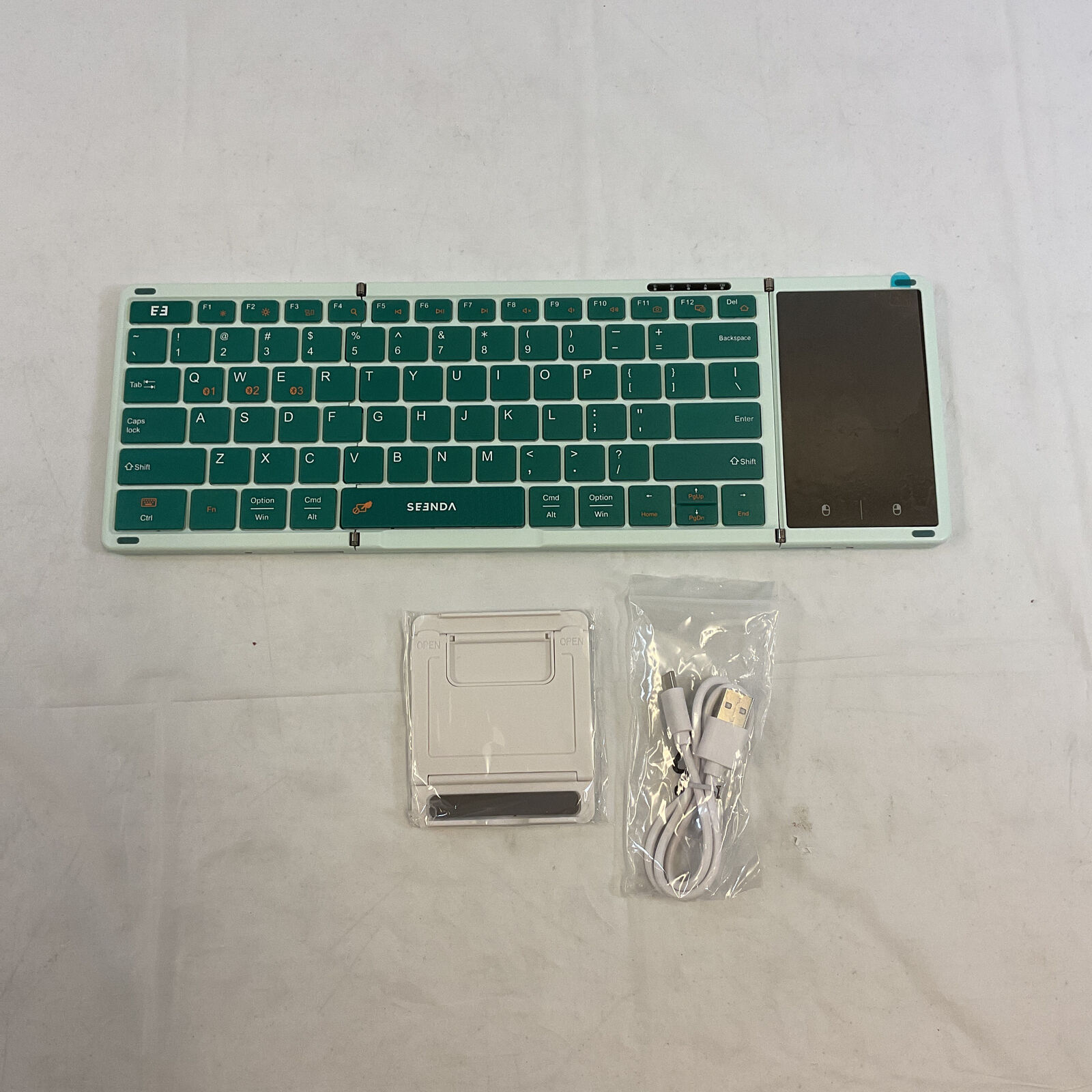 Seenda KXW1 KTU-402 Green Foldable Bluetooth Wireless Keyboard With Touchpad