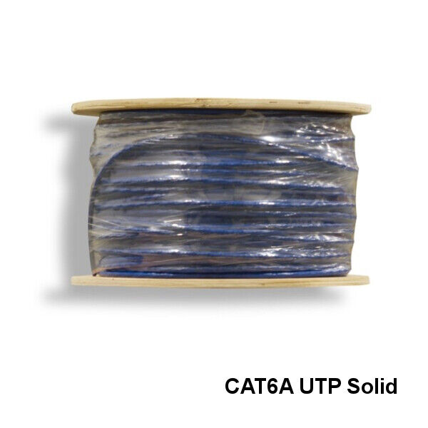 Kentek Blue 1000ft UTP Cat6a Solid Bulk Cable 10Gbps 24AWG Pure Copper RJ45