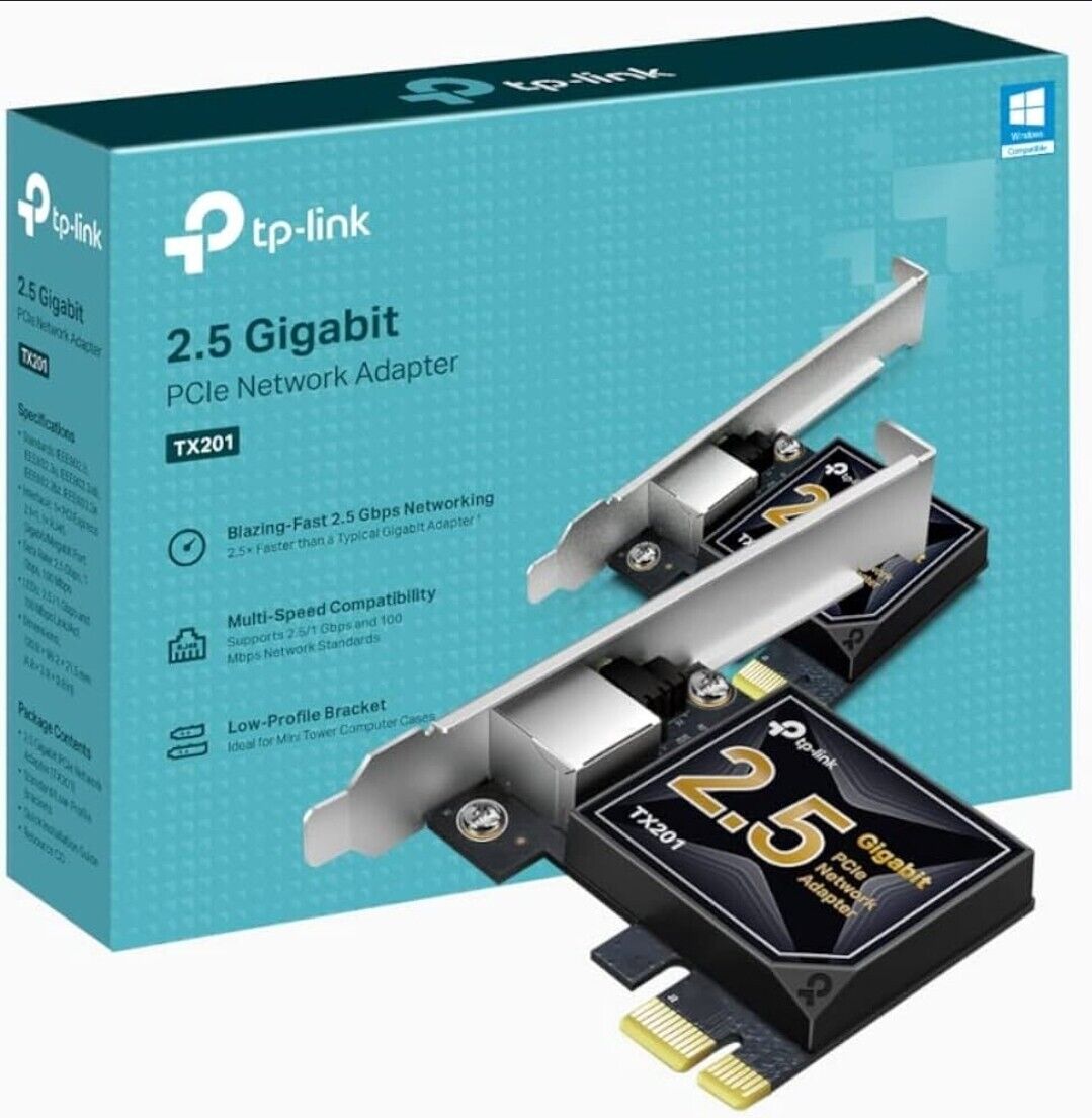 TP-Link 2.5 gigabit PCIe Network adapter TX201 New