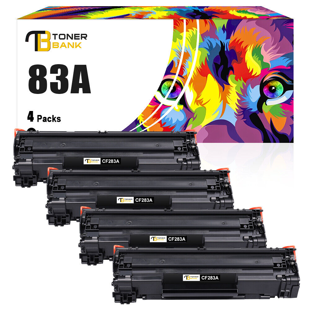 4 Pack CF283A Toner Compatible With HP 83A LaserJet Pro M127fn M127fw M125nw MFP