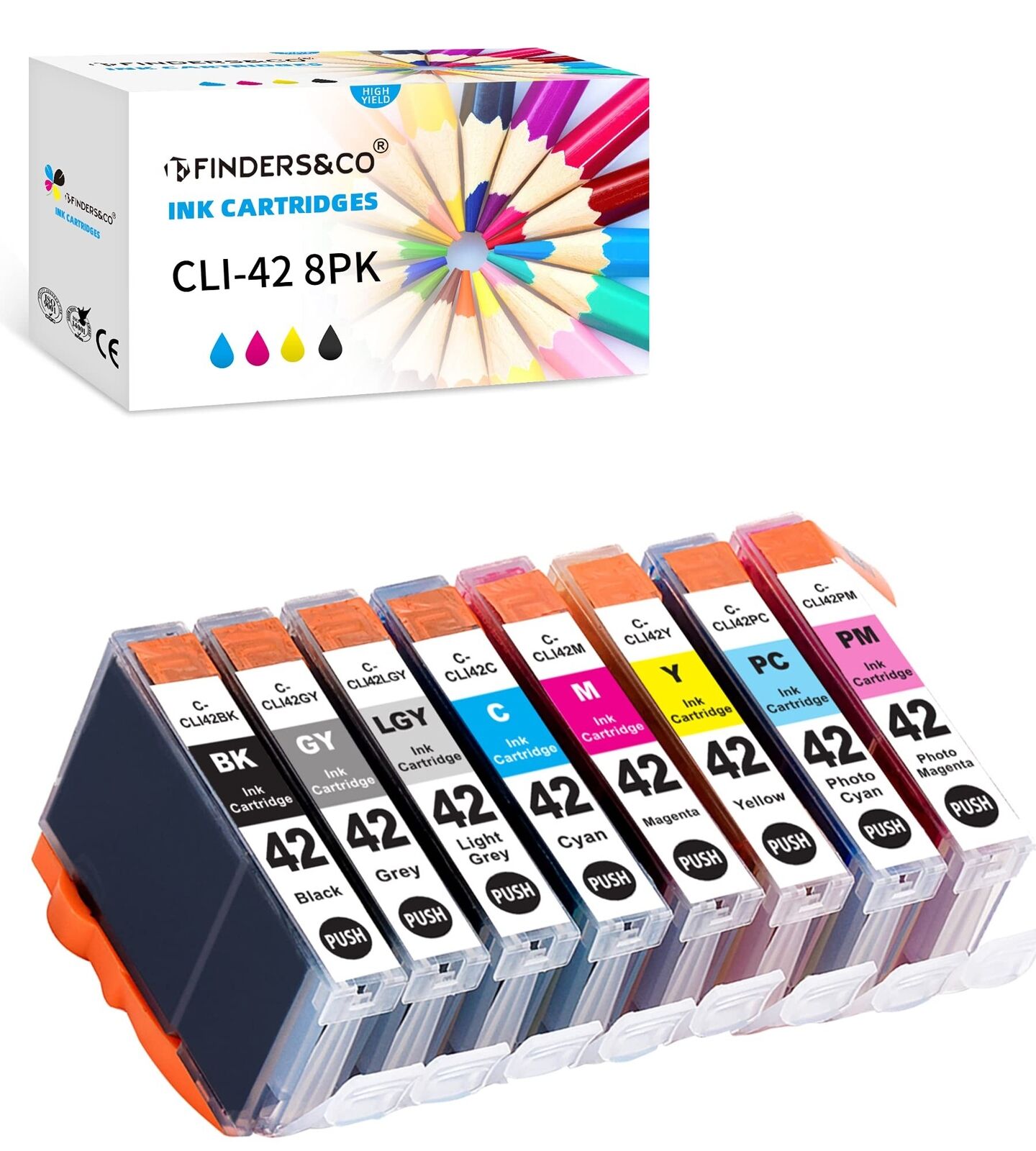 F FINDERS&CO Compatible Ink Cartridge Replacement for Canon CLI-42 CLI42 Ink ...
