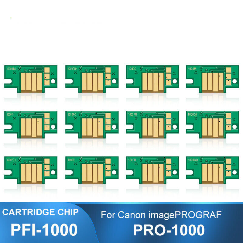 PFI-1000 Chip Permanent For Canon imagePROGRAF PRO-1000 Printer 12Colors/set