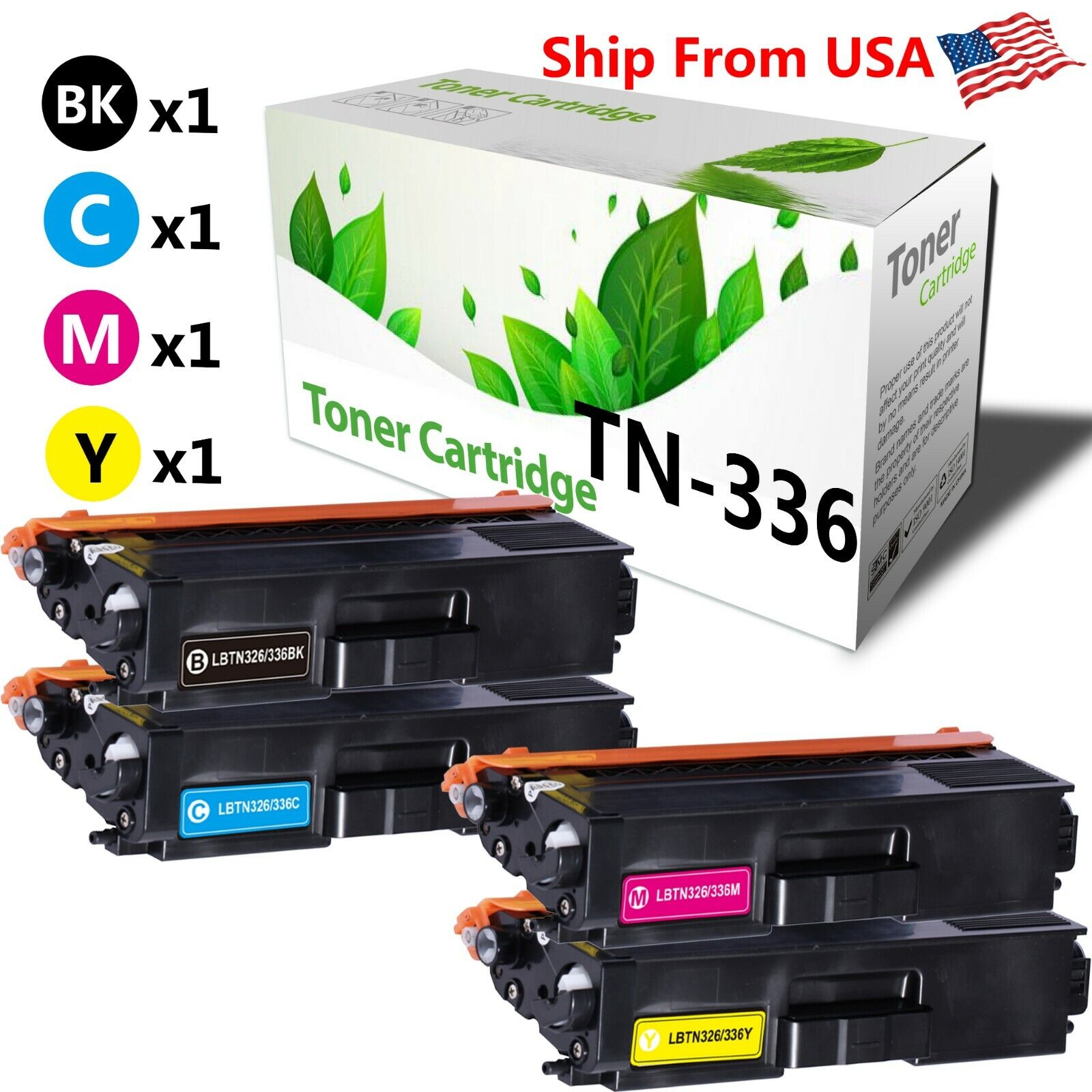 4-PK TN-336 TN336 Toner Cartridge for Brother HL-8350CDW MFC-L8850CDW Printer