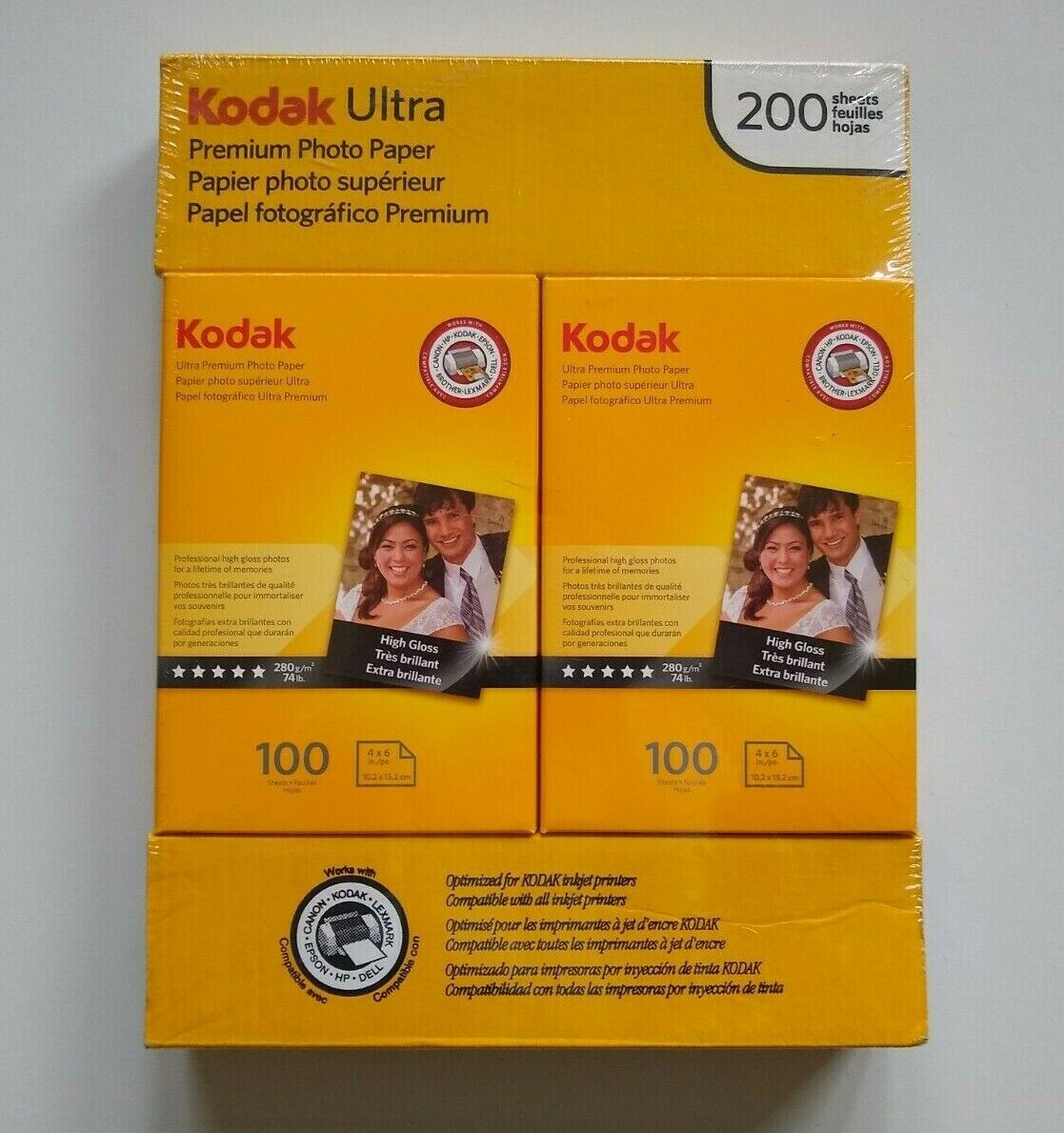 Kodak Ultra Premium Photo Paper 4 x 6 Inches High Gloss 200 Sheets New Sealed