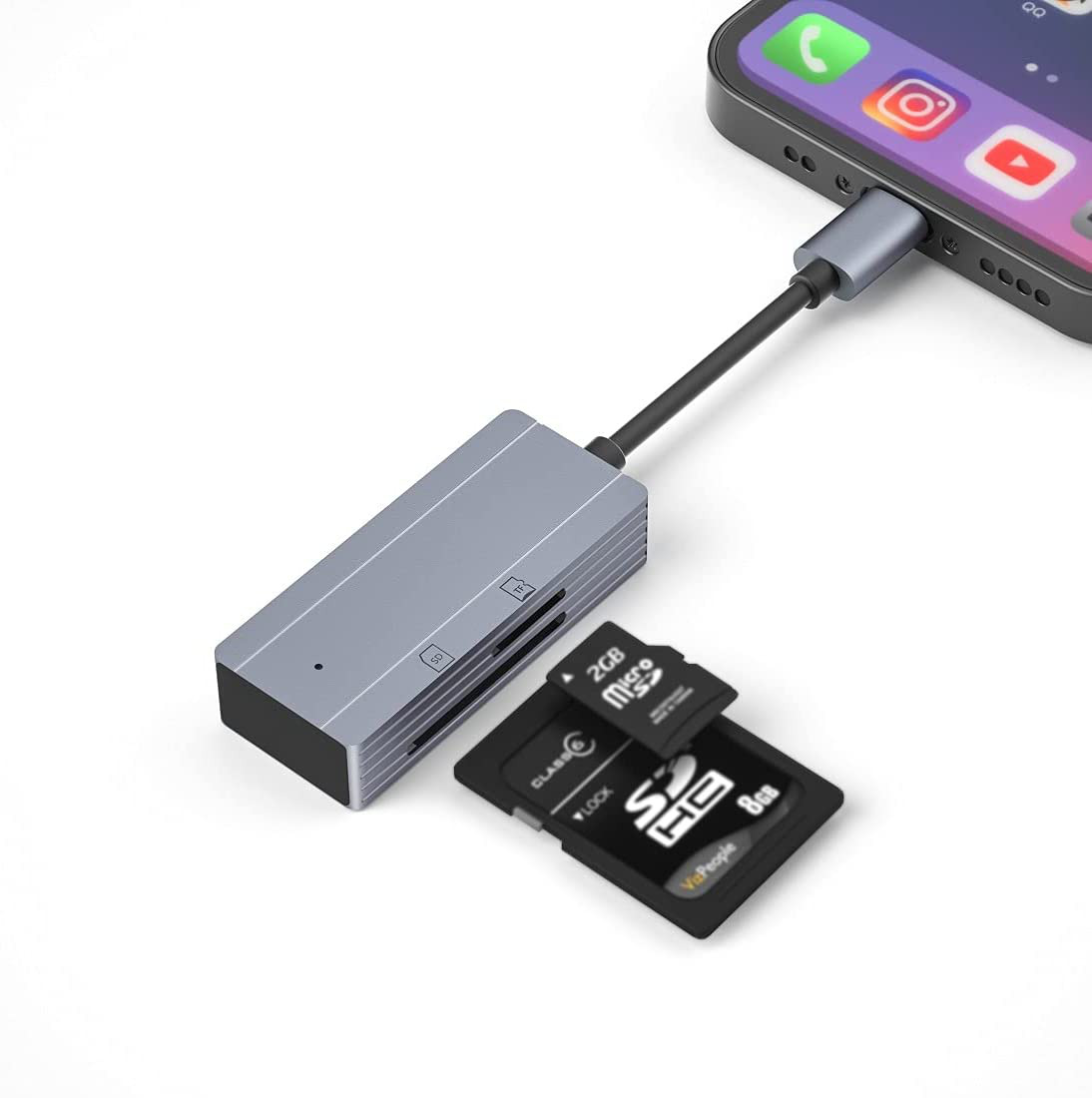 Adaptador De Lector De Tarjeta De Memoria USB Para Computadora Iphone Ipad