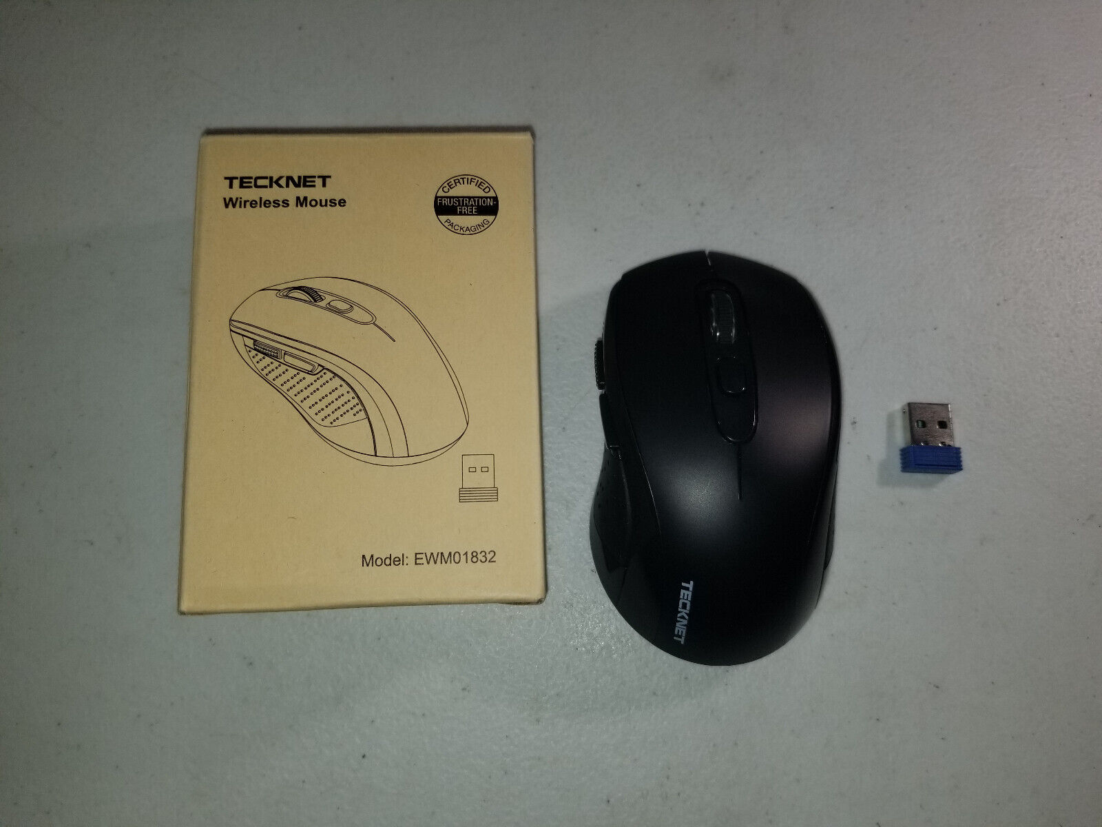 TECKNET Wireless Mouse 6 Buttons Model# EWM01832 Black
