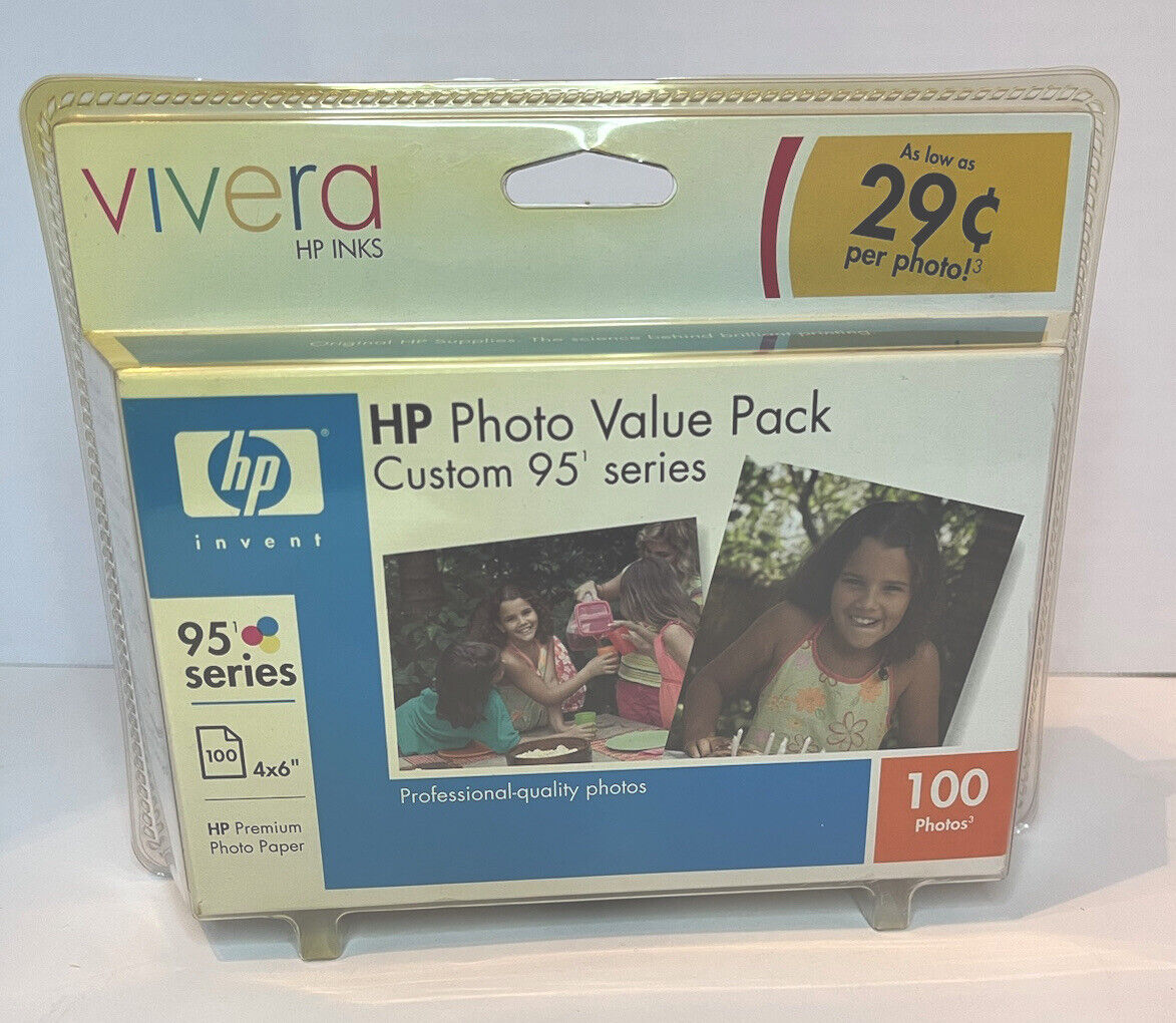 New Sealed Vivera HP photo Value pack Custom 95 Series 100 sheets 4 X 6