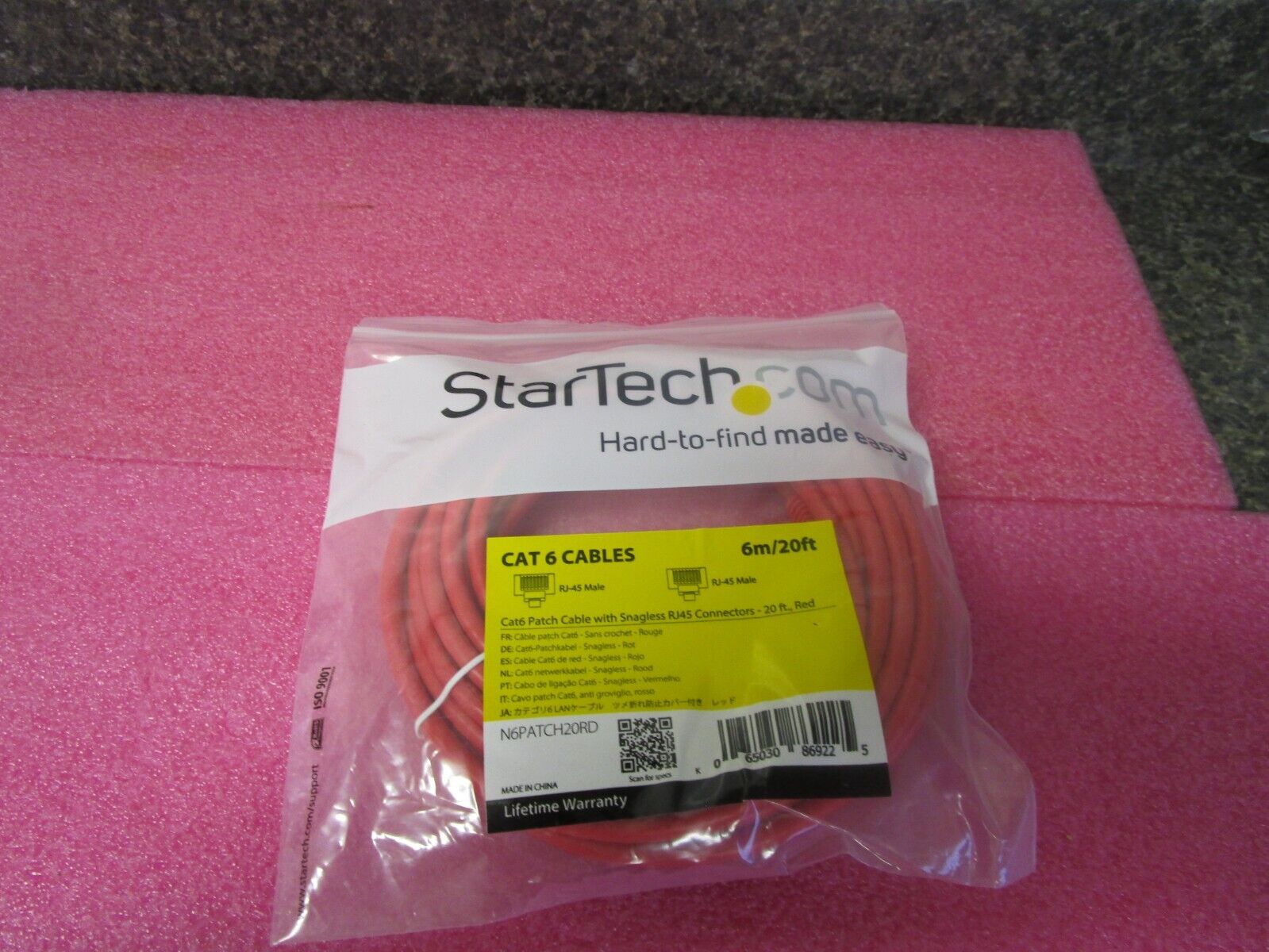 NEW Qty (10) StarTech 20ft CAT6 Ethernet Cables Red N6PATCH20RD