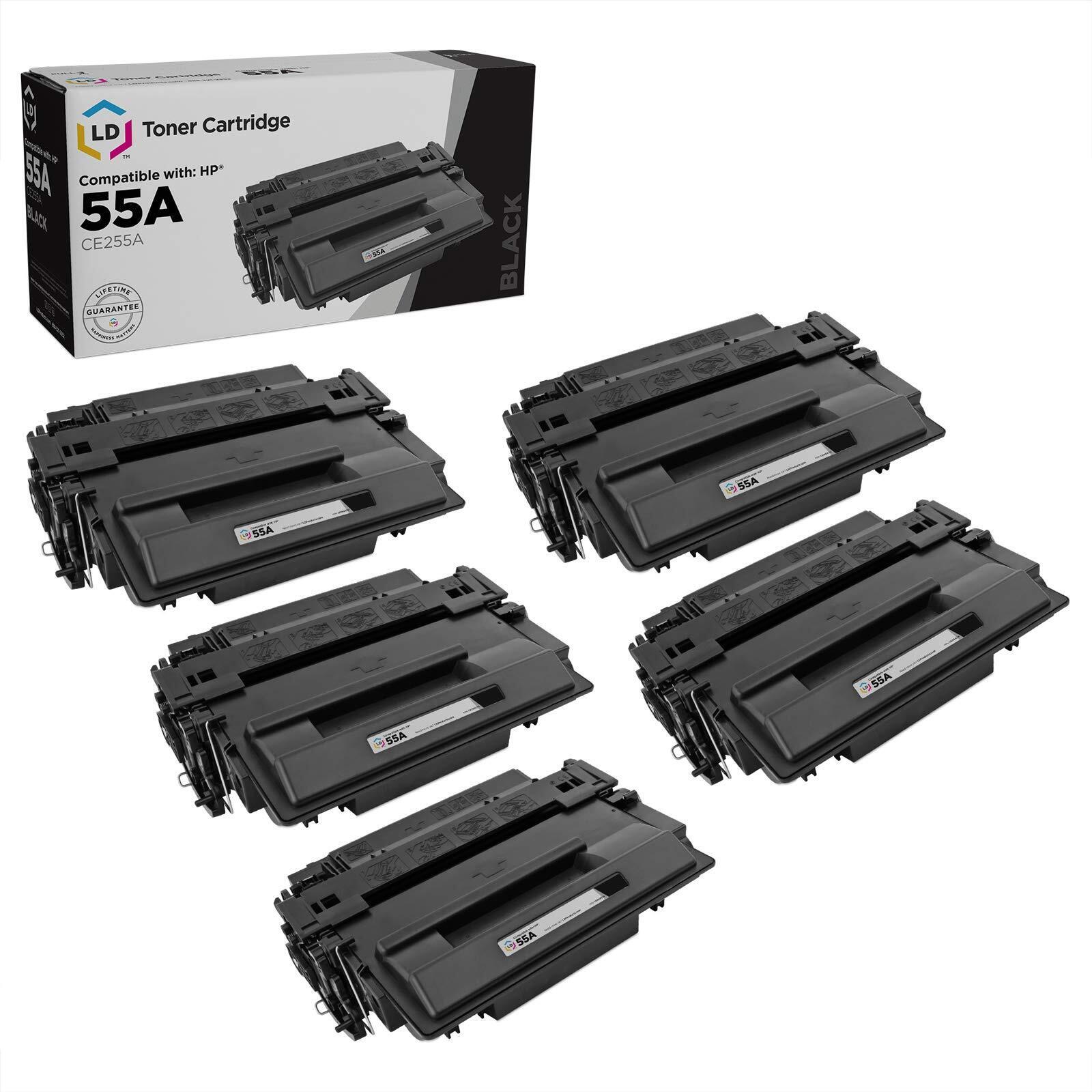 LD Products Replacements for HP 55A 55 CE255A CE255 Toner Cartridge (5PK)