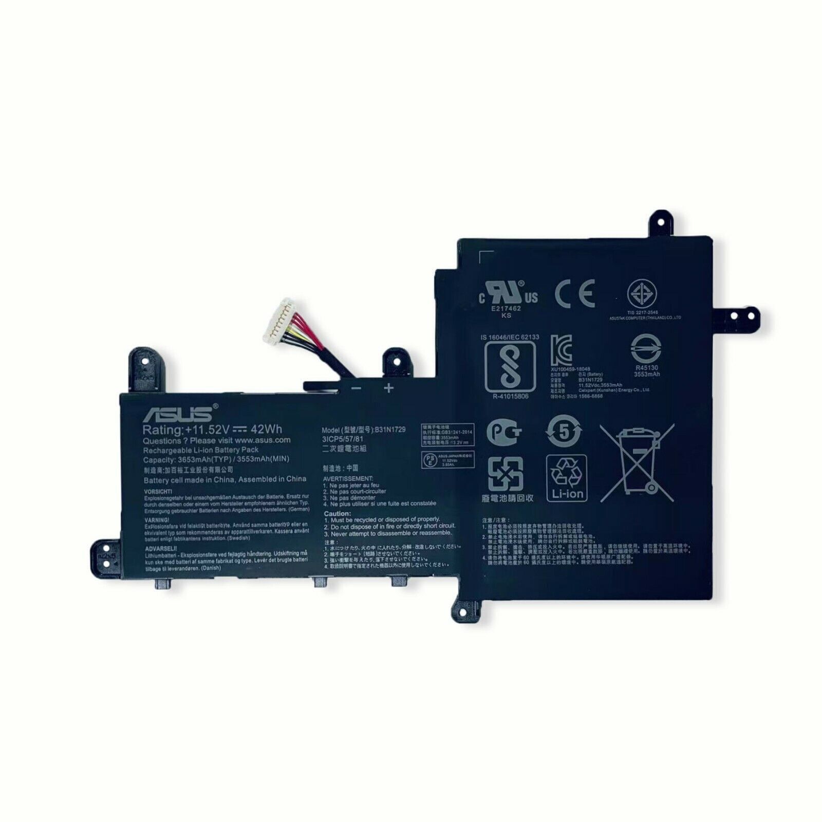 Genuine Battery B31N1729 For ASUS VivoBook S15 S530FA S530FN S530U X530FA K530FN