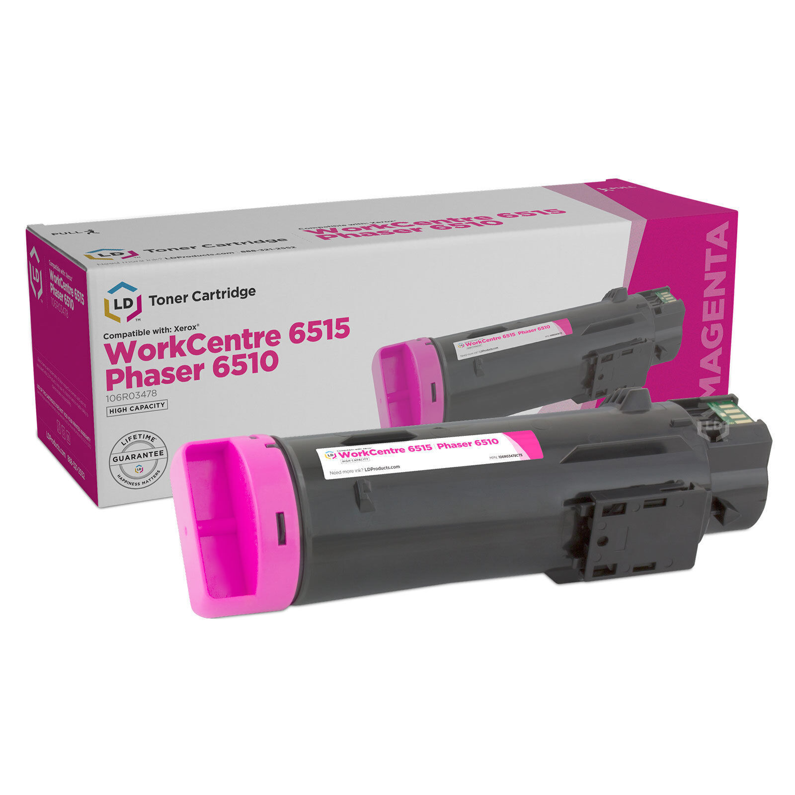 LD Compatible Xerox 106R03478 HY Magenta Toner for Phaser 6515 & WorkCentre 6515