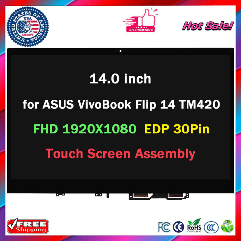 for ASUS VivoBook Flip TM420 TM420UA-WS51T LCD Touch Screen Digitizer Assembly