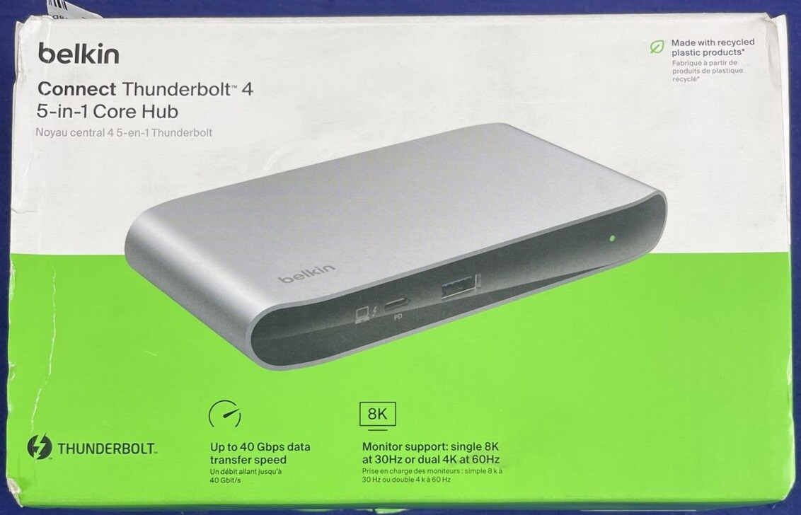 New Belkin Connect Thunderbolt 4 5-in-1 Core Hub INC013 Sealed Box
