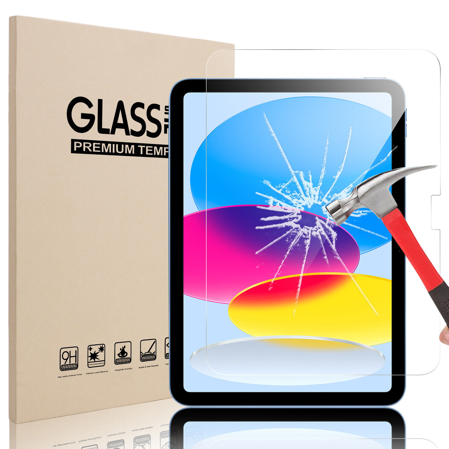 For iPad 10th Generation (10.9 inch, 2022) Tempered Glass Screen Protector Film