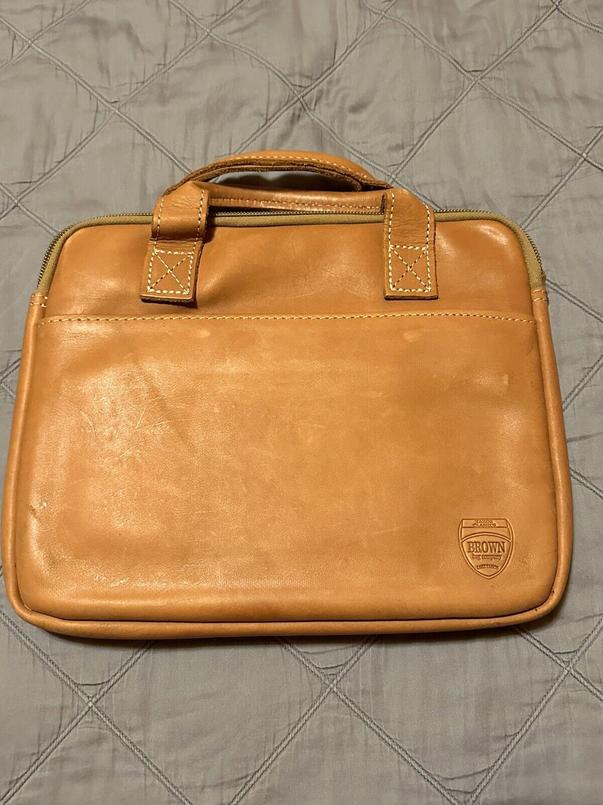 Brown Bag Company Tahoe Classic Tan Leather Laptop Bag 13”
