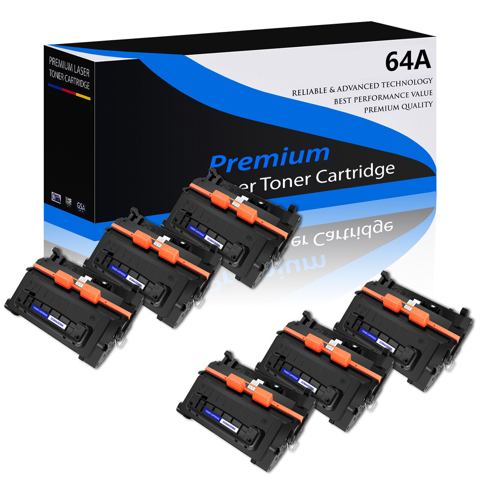 6PK CC364A 64A High Yield Toner Compatible For HP P4515n P4515tn P4515x P4015x
