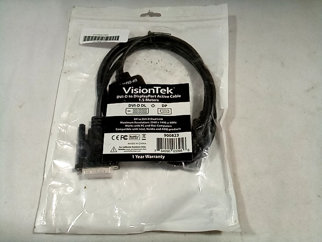 VisionTek 900823 DVI-D to DisplayPort Active Cable 1.5 Meters, PC and MAC
