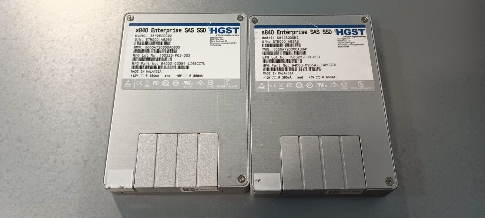 PAIR OF 2) HGST S842E200M2 200GB SAS 2.5in S840 Enterprise Solid State Drive #95