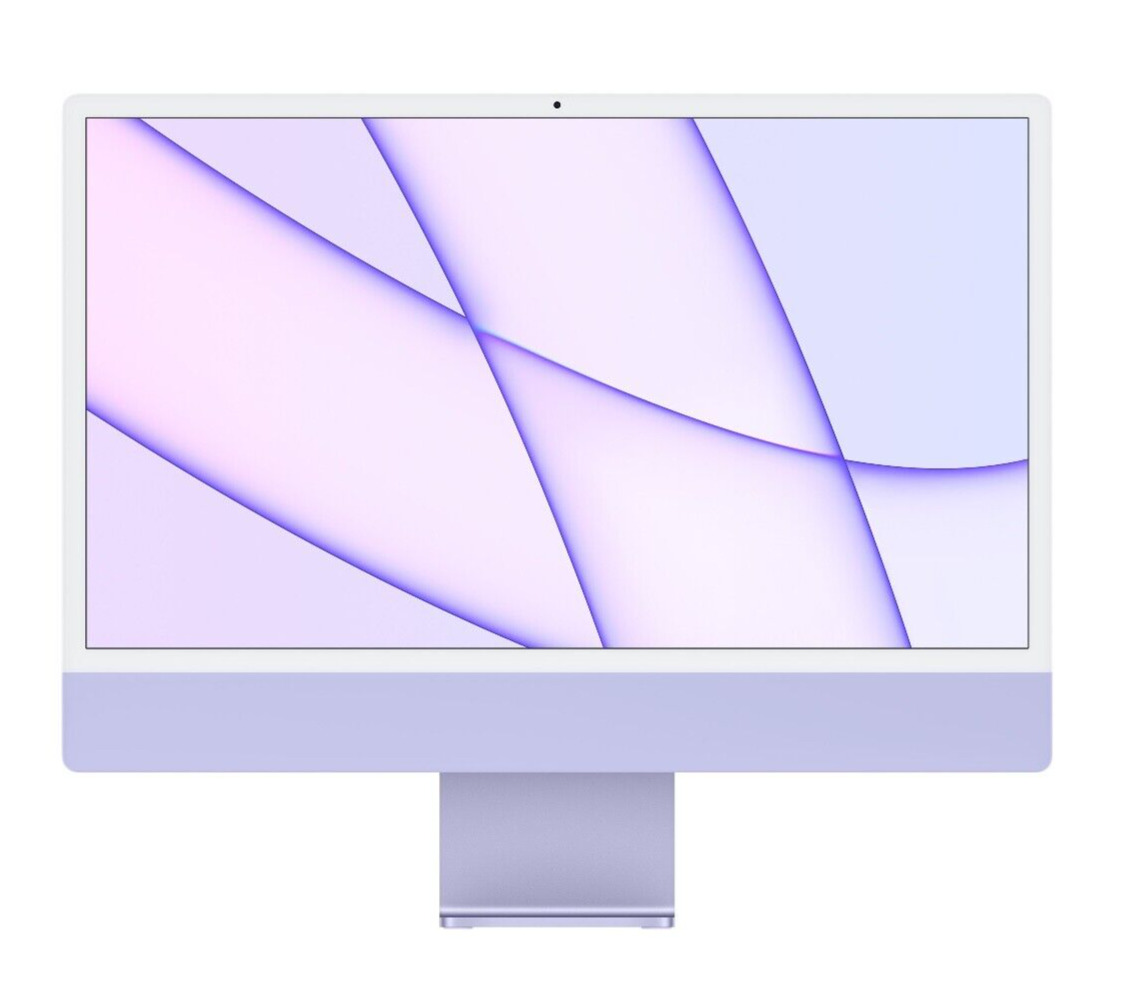 Apple 24 Inch 2021 iMac 3.2 GHz Apple M1 256GB SSD 8GB RAM 8-Core GPU Purple