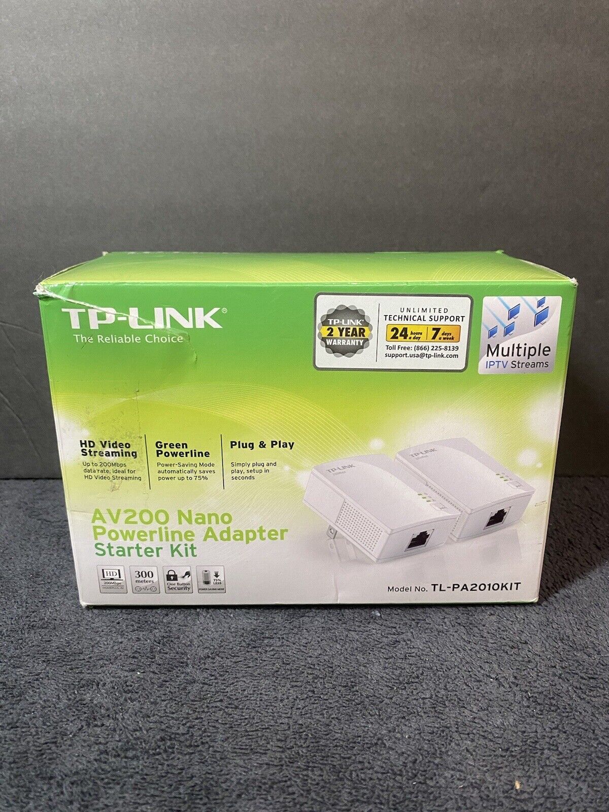 TP-LINK AV200 Mini Powerline Adapter Starter Kit TL-PA210Kit - Open Box