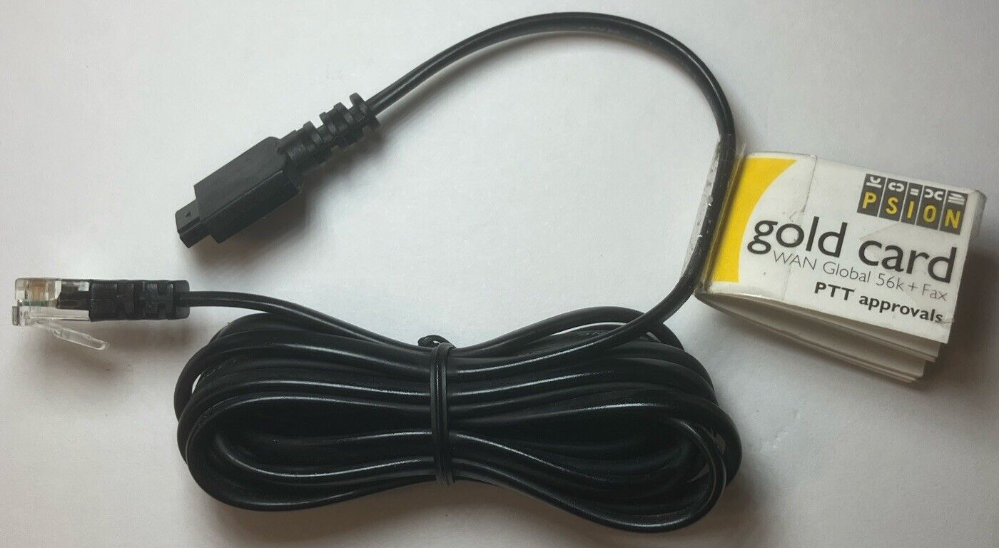 PSION GOLD CARD WAN GLOBAL 56K + FAX CABLE for PCMCIA Gold PC Card — 09-0745/4