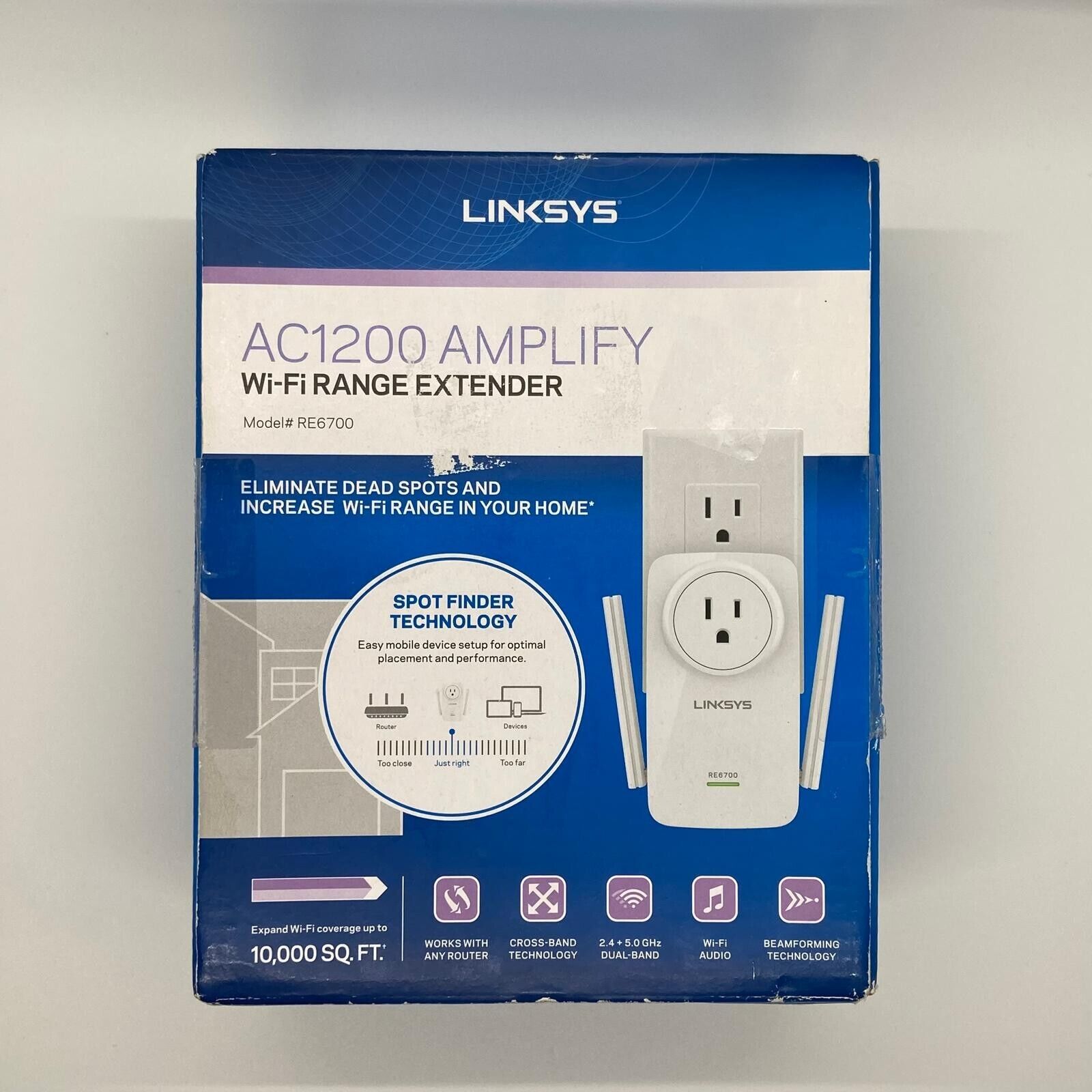 Linksys AC1200 Amplify Wi-Fi Range Extender Model: RE6700 Dual Band 