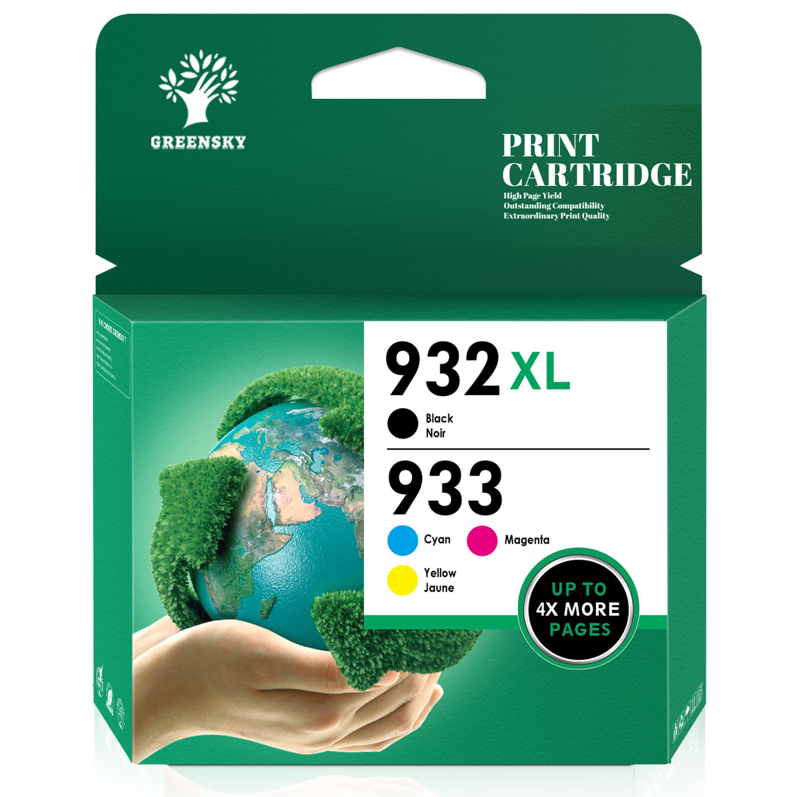 4-PACK 932XL 933XL Ink Cartridges High-Capacity For HP Officejet Pro 6600 6700