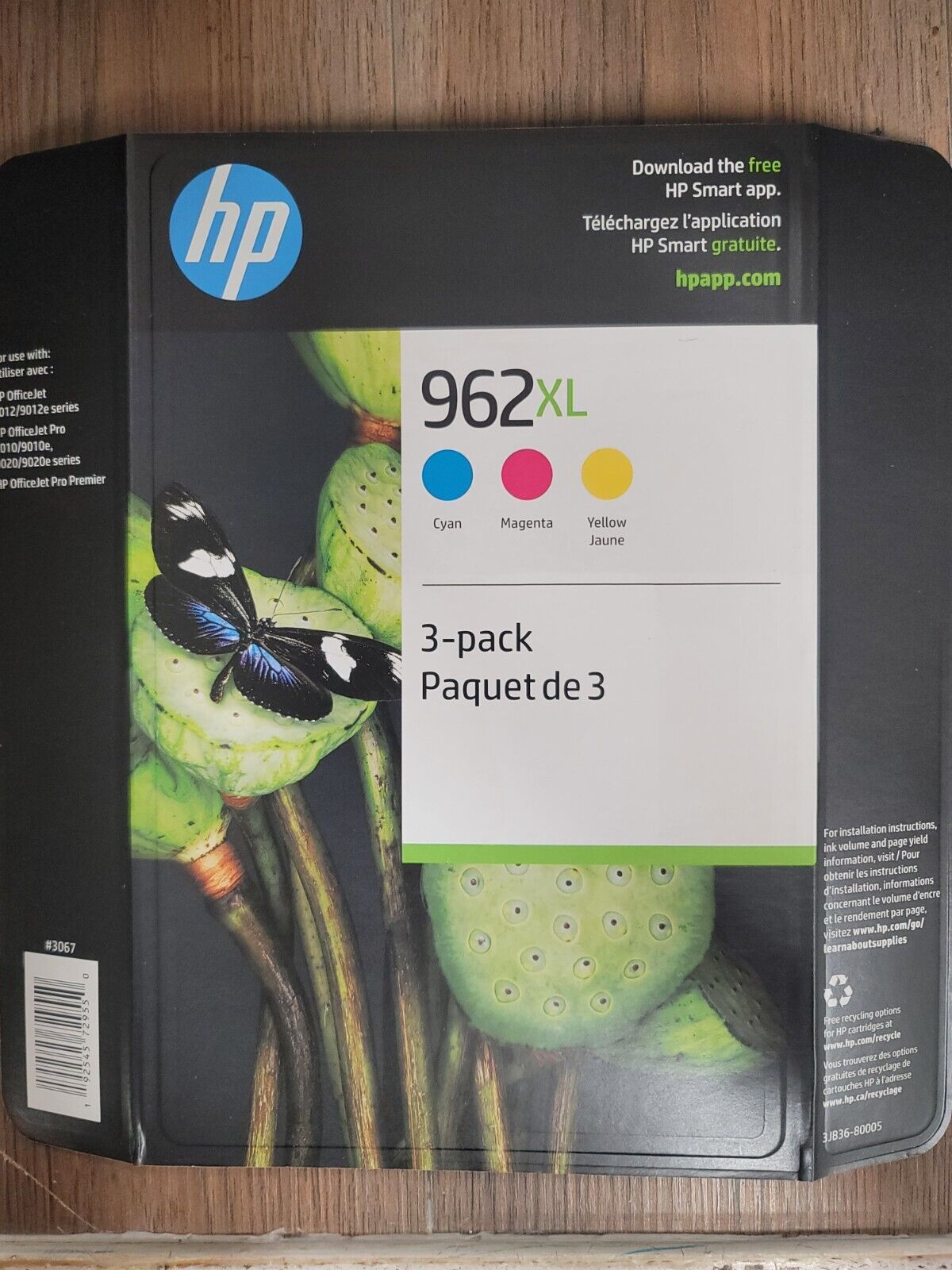 GENUINE 3-PACK HP 962XL C/M/Y COLOR INK OFFICEJET PRO 9010 9015 9020 SEALED