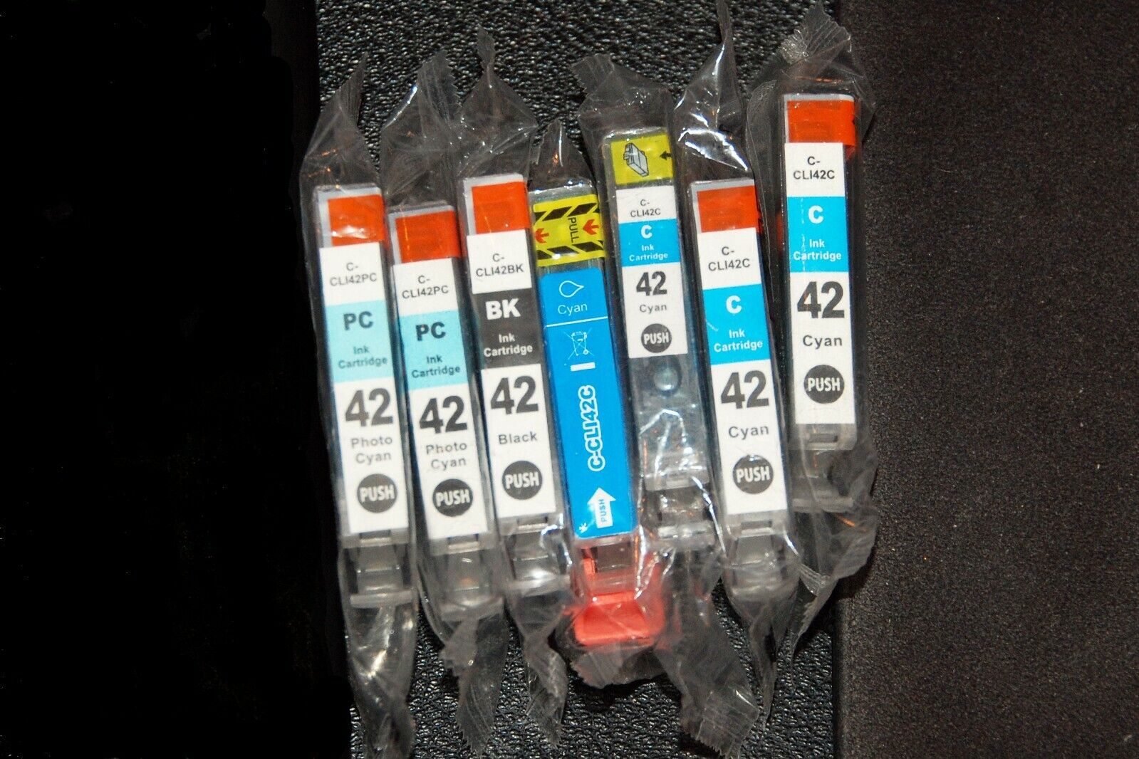 CLI-42, Lot of 7 Compatible Ink, Sealed, Various Colors, 